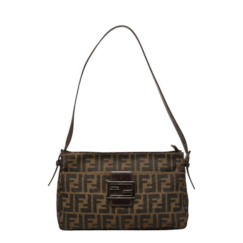 Fendi Zucca Hobo Bag Brown Canvas Leather